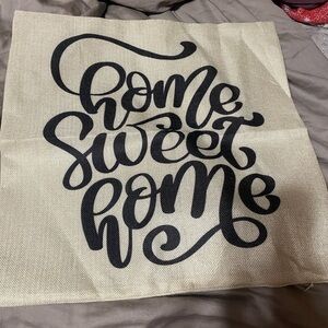 Home Sweet Home Accent Pillow Cover - Black and Cream